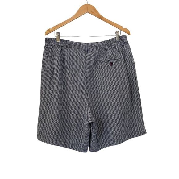 Milano Design Group Navy & White Check Linen Blend High Rise Tailored Shorts, 20 - Picture 4 of 13